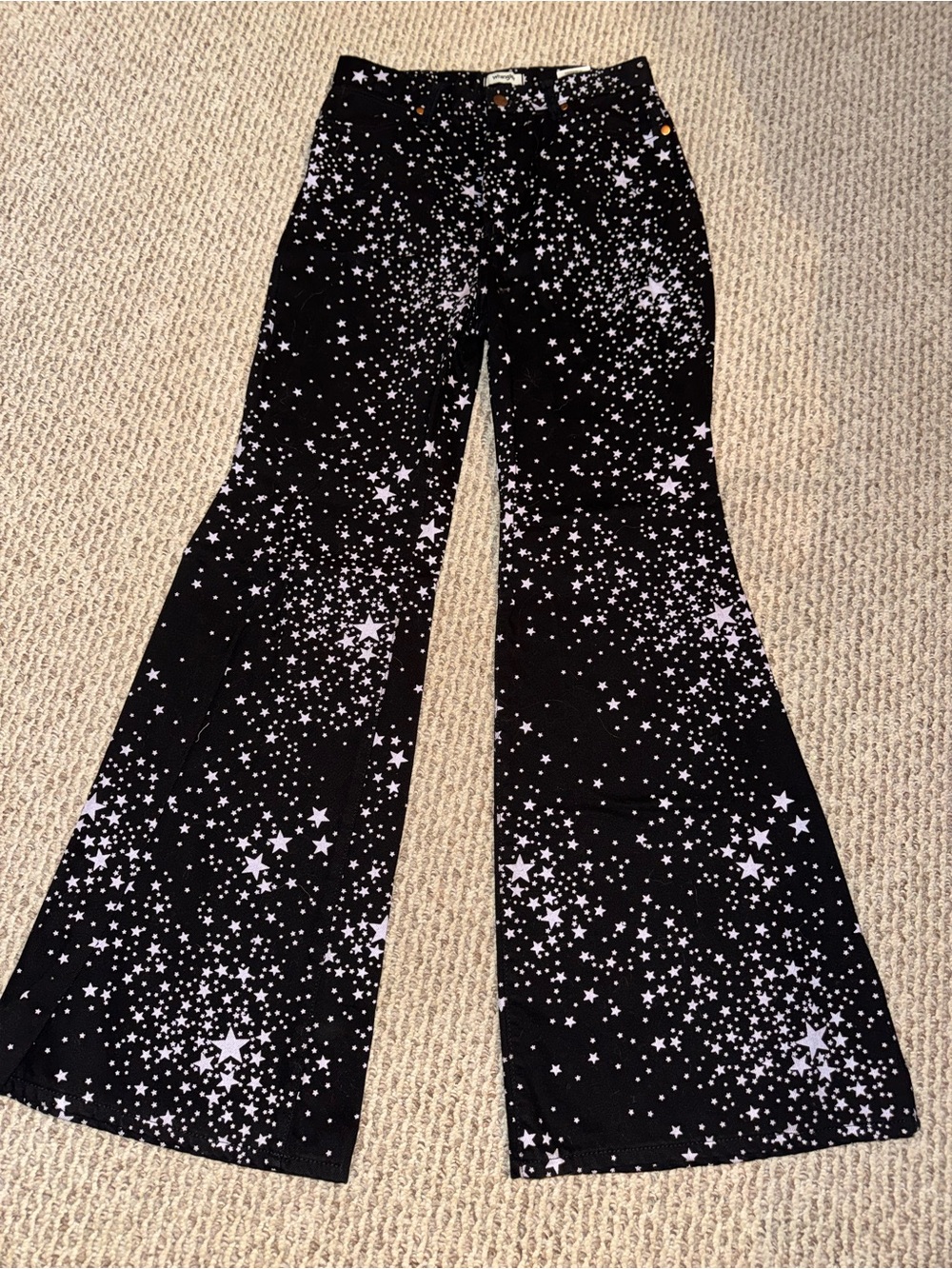 Wrangler Black Star-Print Flare Pants
